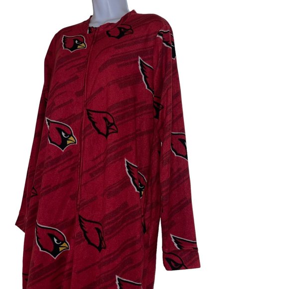 NFL Team Apparel Arizona Cardinals Mens Pajamas M Football Unionsuit Soft Fleece - Picture 4 of 9